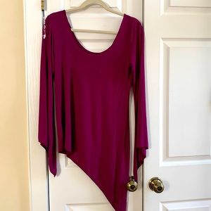 Padmini Boho Hippie style m/l bell sleeve asymmetrical top.